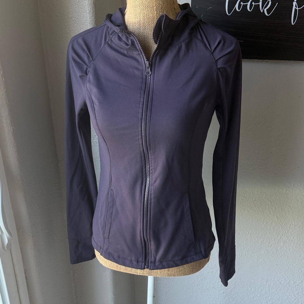 Yogalicious Hooded Zip Utility Jacket in Plum